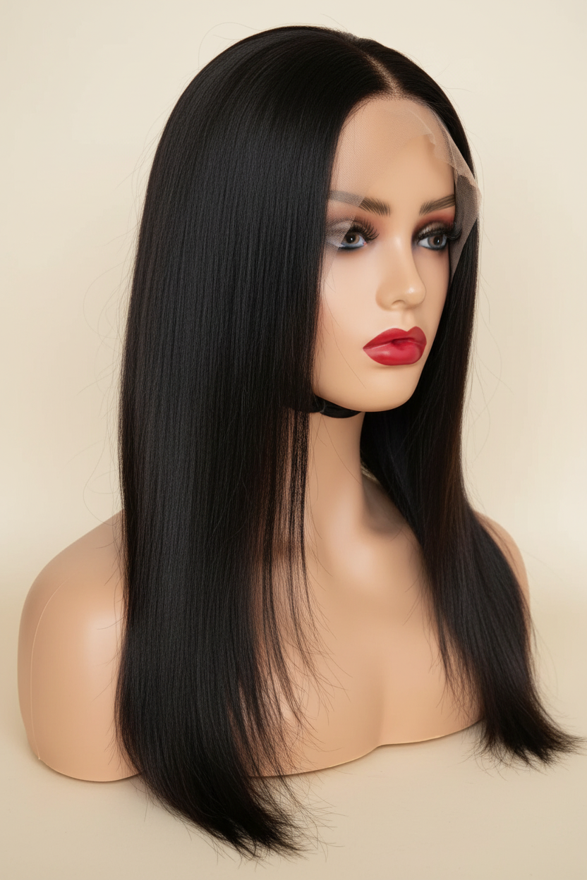 Perruque lisse noire - version pro