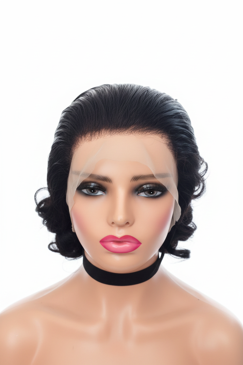 Perruque updo lace front - fond blanc professionnel